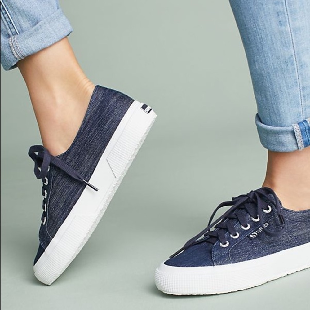 SUPERGA Denim Lace Up Sneakers